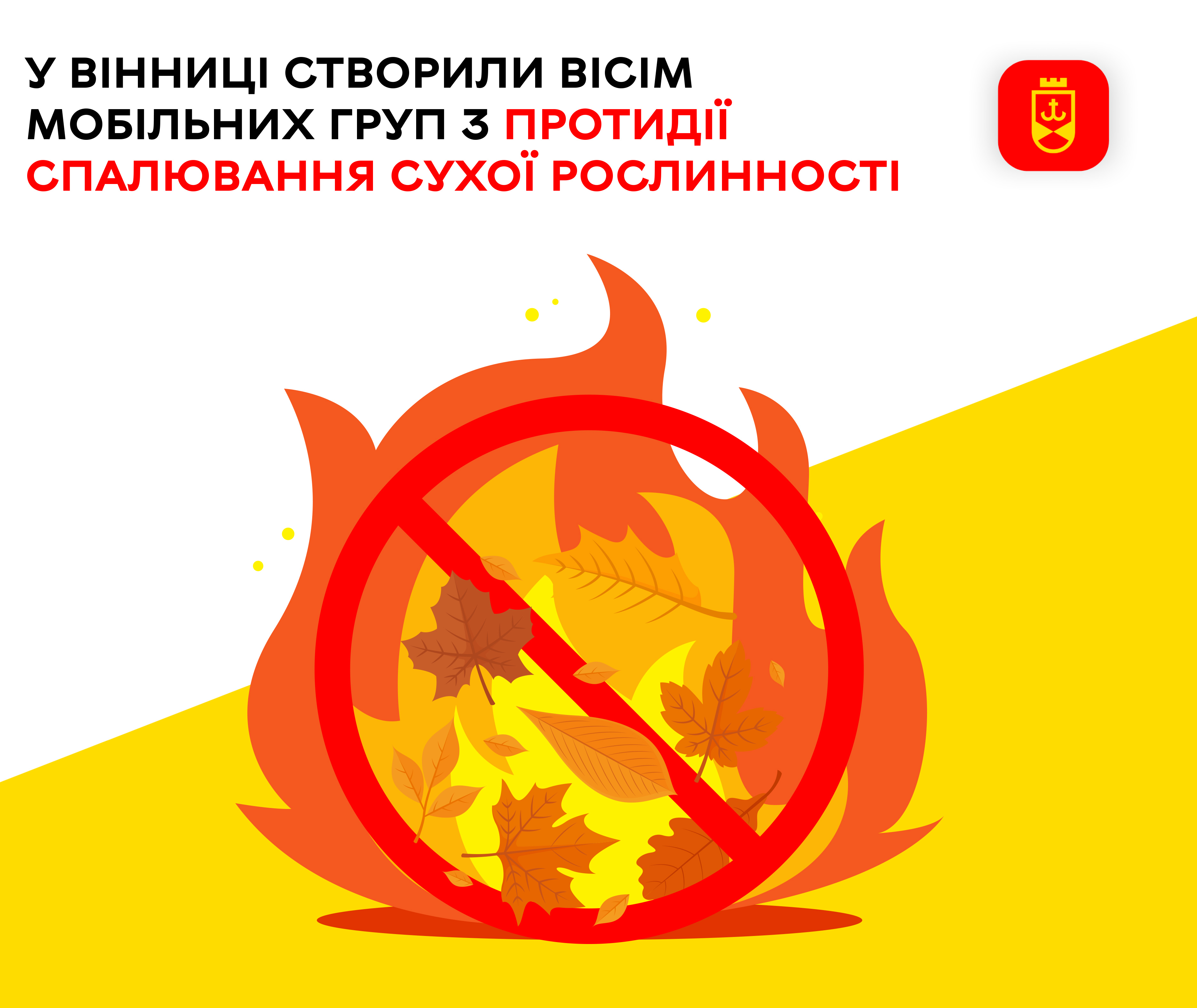 У Вінниці створили вісім мобільних груп з протидії спалювання сухої рослинності